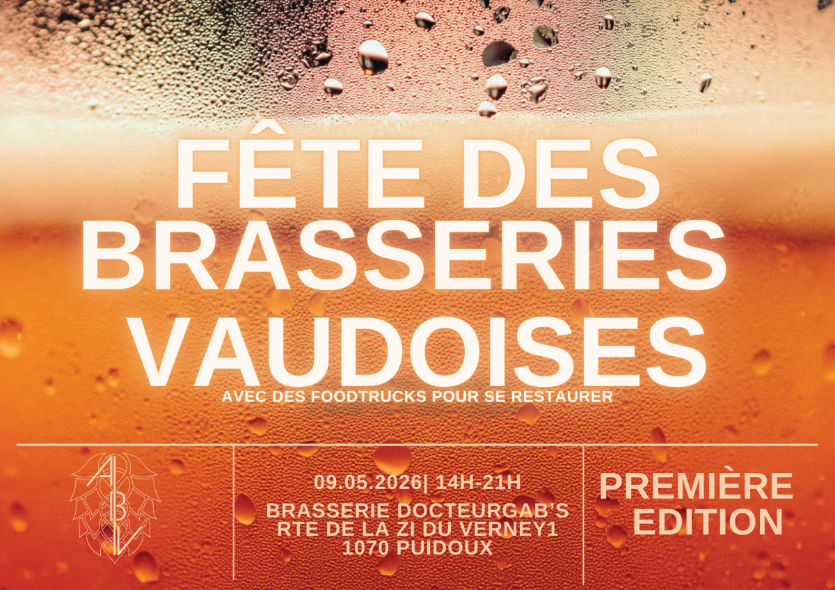 9 mai 2026 de 14h à 21h, 1er Fête des brasseries vaudoises chez Docteur Gab's à Puidoux